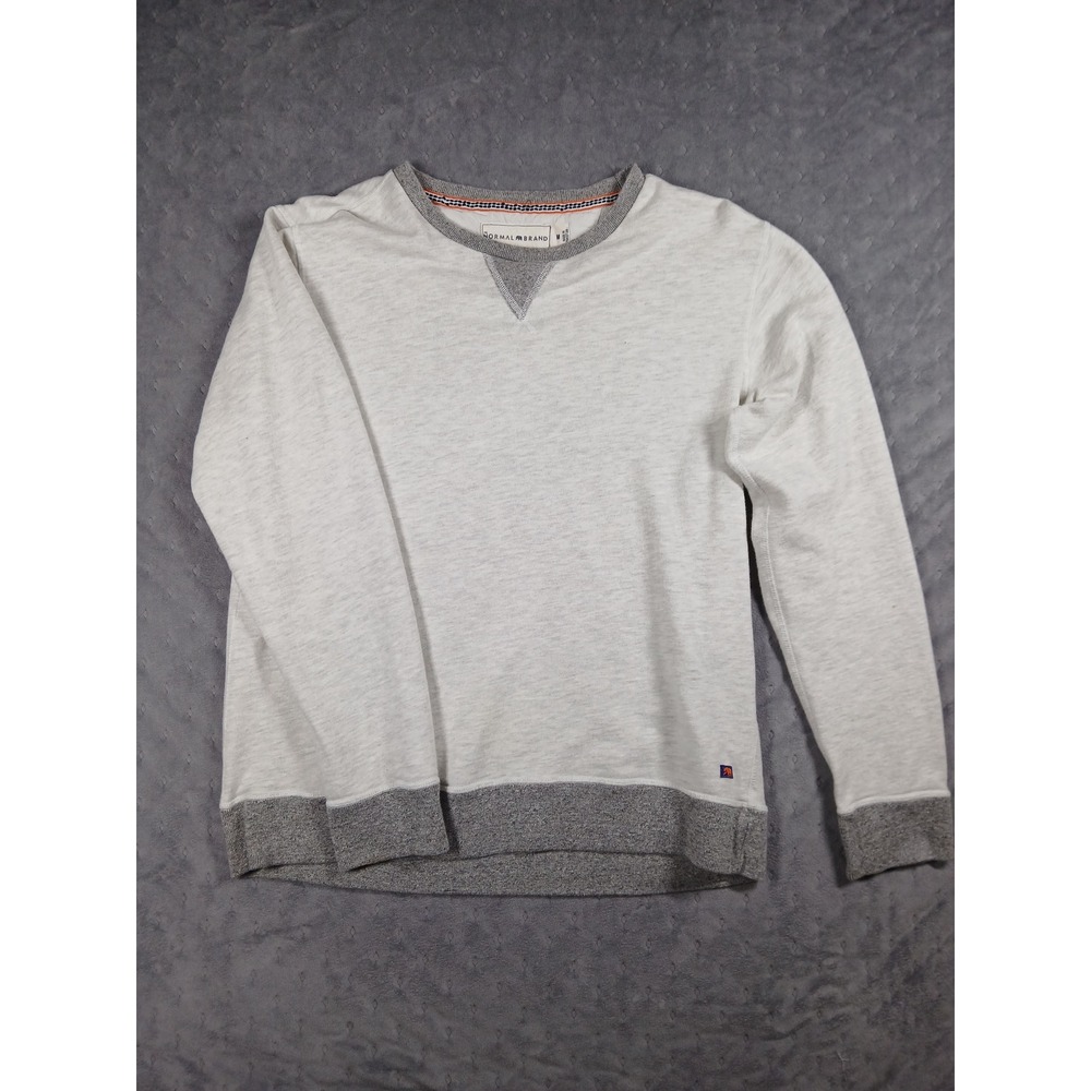 The Normal Brand Mens Crewneck Sweatshirt Gray Heather V-Stitch Pullover Size M - Picture 1 of 5
